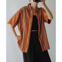 Orange multicolor striped shirt