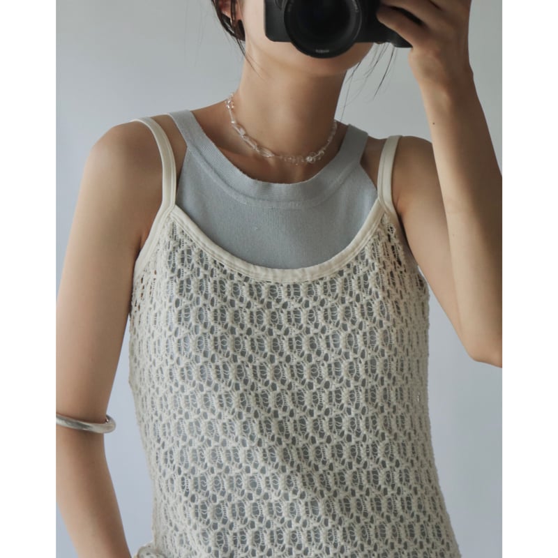 わわわ　新品未使用　Knit Bare Camisole Crochet knit camisole | and C