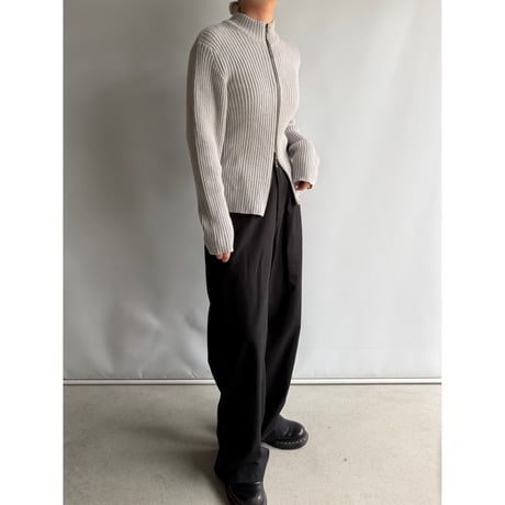Double zip rib cardigan