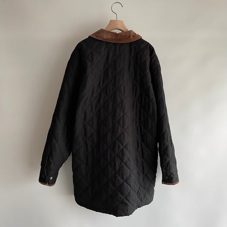 Suede collar quilted jacket