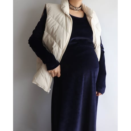 Navy velor one-piece