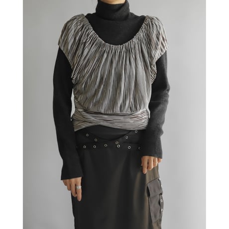 Zebra gathered top