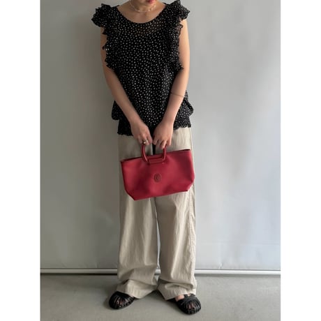 Dot pattern sheer frill tops