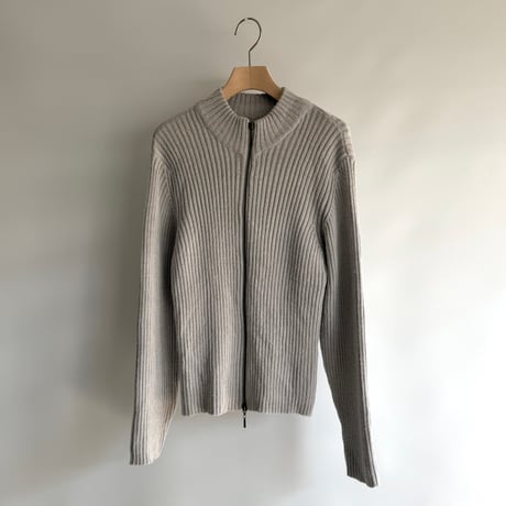 Double zip rib cardigan