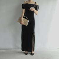 Off-shoulder velor dress