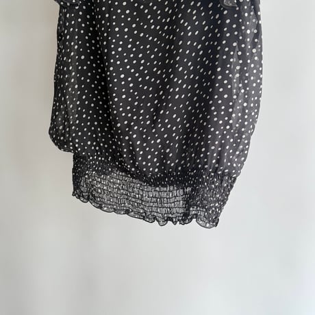 Dot pattern sheer frill tops