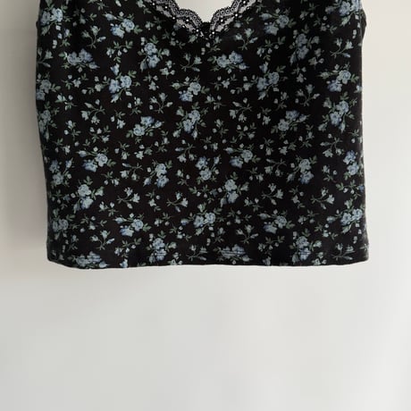 Small flower lace trim cami