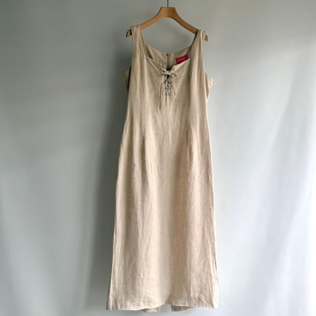 Lace-up linen dress