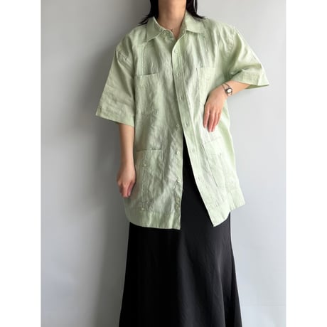 Mint green linen shirt