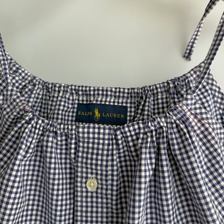 Ribbon gather camisole (Navy)