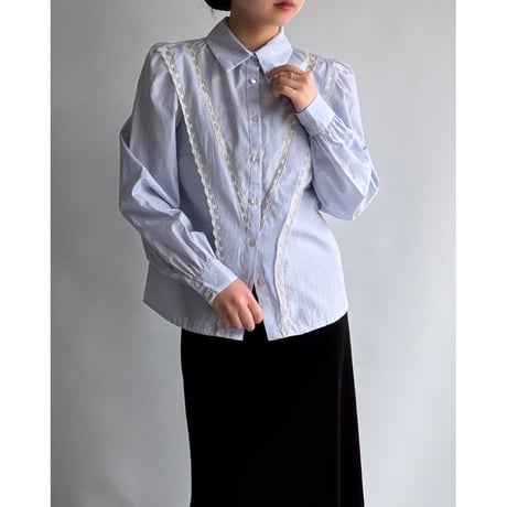 Striped lace blouse