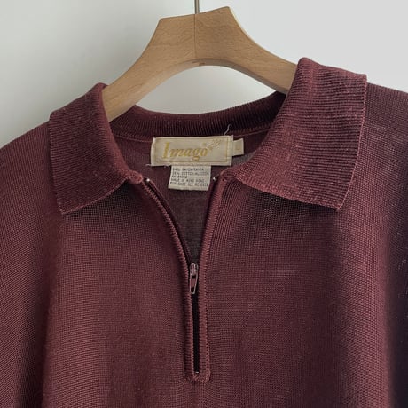 Brown half zip knit