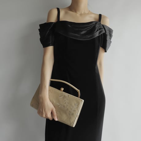 Off-shoulder velor dress
