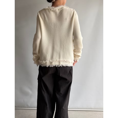 Fringe tweed-style cardigan