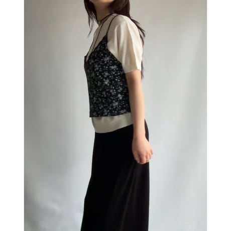 Small flower lace trim cami