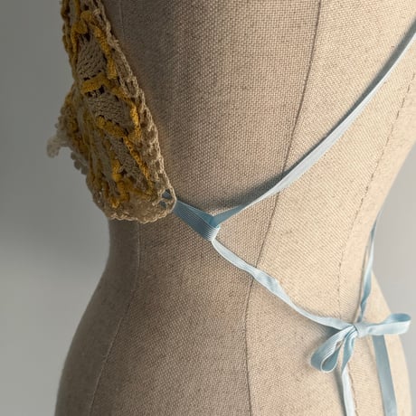 lace bustier（light blue ribbon）