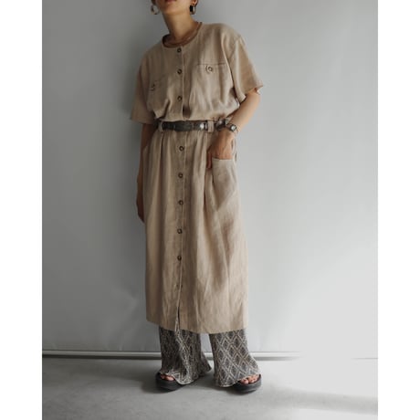 Crew neck linen dress