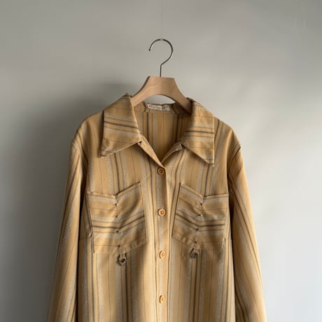 Orange beige striped shirt