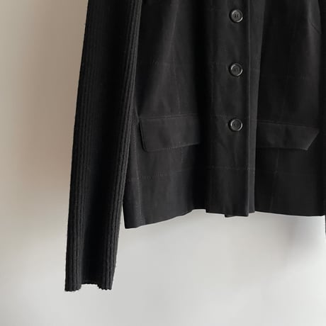 Black faux suede & knit jacket