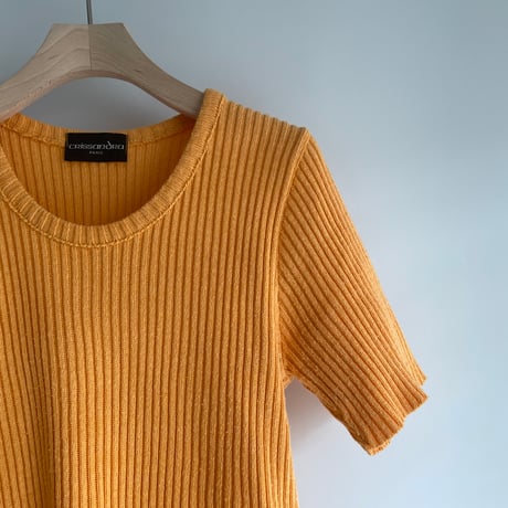 Orange half sleeve knit