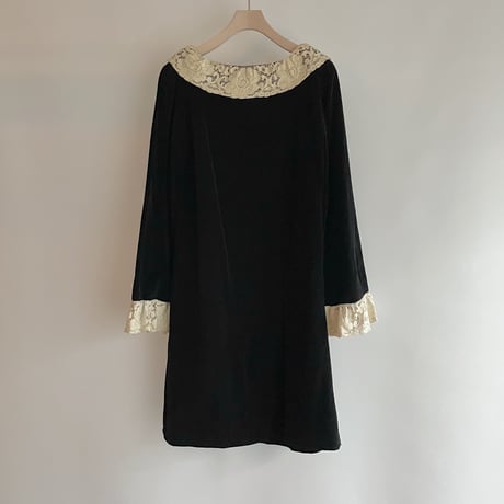Black velours mini dress