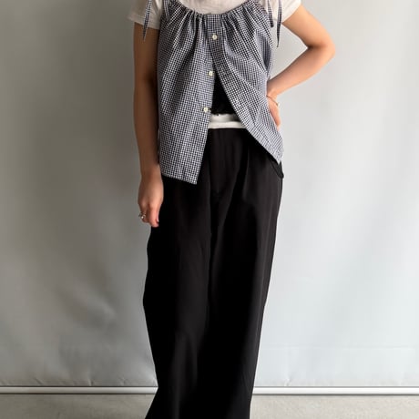 Ribbon gather camisole (Navy)