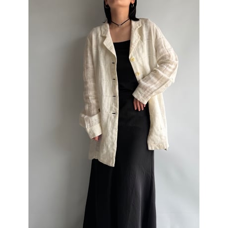 Cotton linen shirt jacket