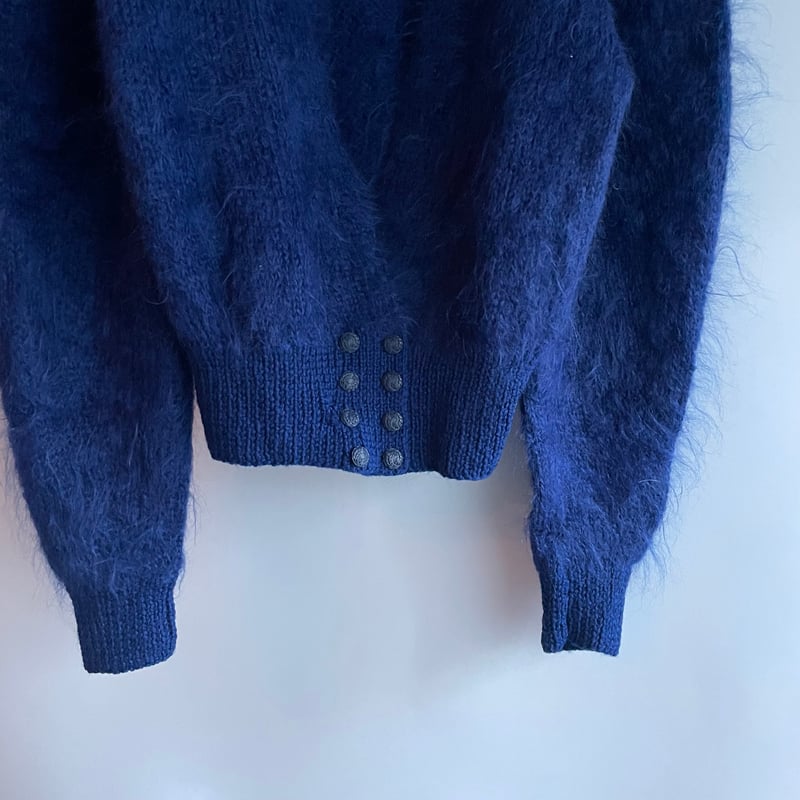 Navy mohair cardigan | and C