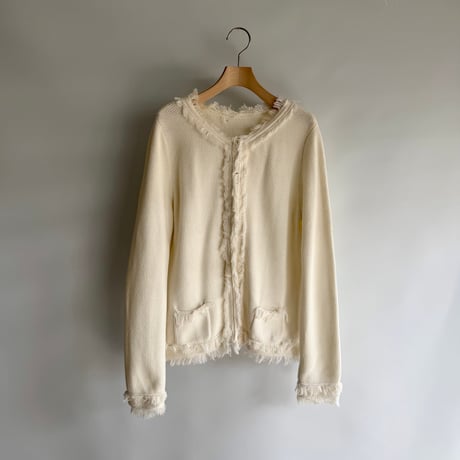 Fringe tweed-style cardigan