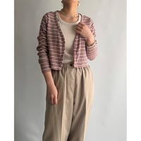 Border short length cardigan