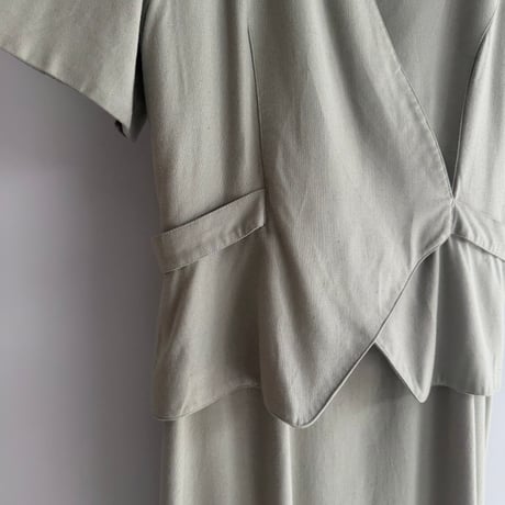Mint green linen dress