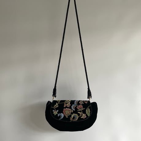 Bead embroidery velour bag