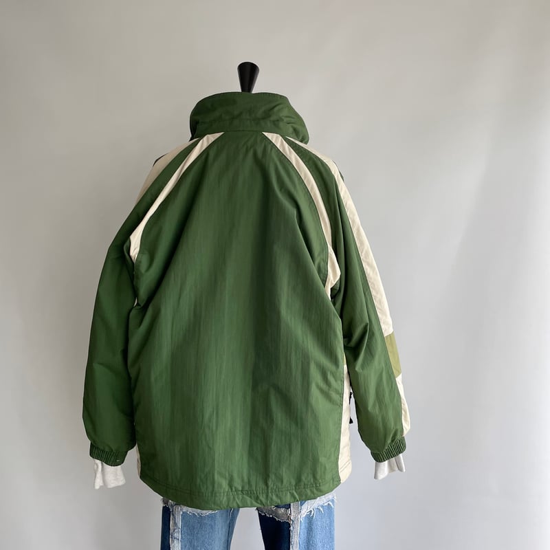 ユキトリイ シワ加工 プリーツ 花柄 テーラードジャケット ライトグリーン White line green jacket | and C