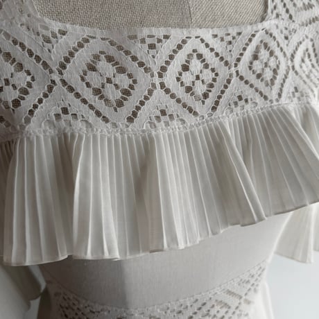 【RENTAL】Pleated ruffle tiered dress