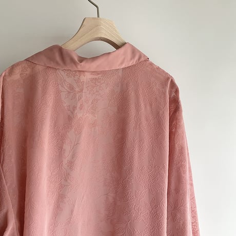 Flower see-through pink shirt