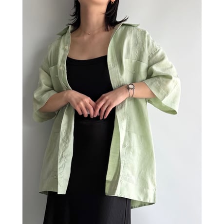 Mint green linen shirt