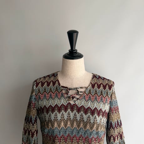 Retro pattern jacquard knit