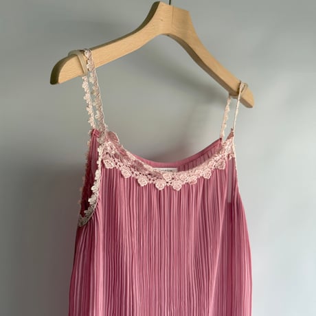Pink pleated camisole