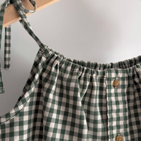 Ribbon gather camisole (Green)