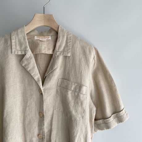 linen cropped shirt