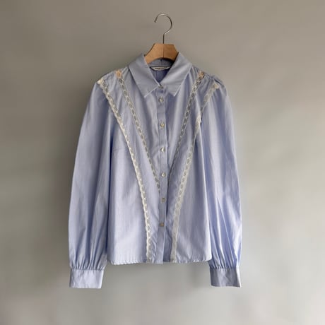 Striped lace blouse