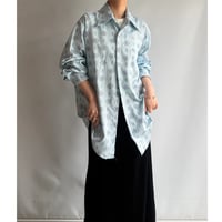 Pale blue satin pattern shirt