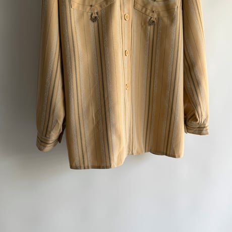 Orange beige striped shirt