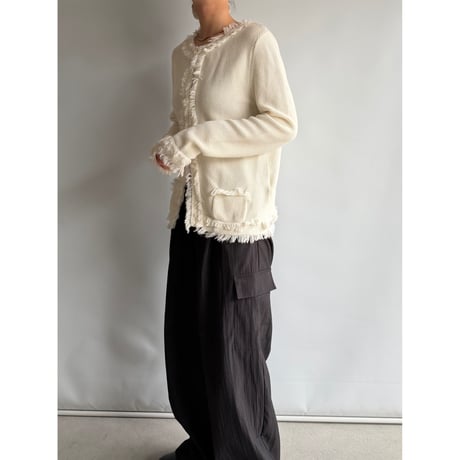 Fringe tweed-style cardigan