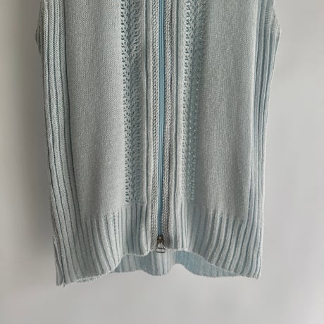 Openwork double zip vest