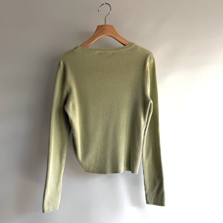 Gathered ribbon rib knit
