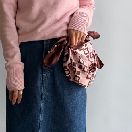 Pink × Brown vintage scarf
