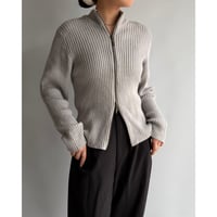 Double zip rib cardigan