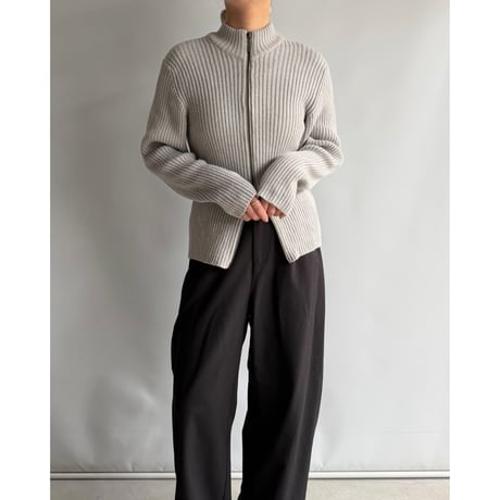 Double zip rib cardigan