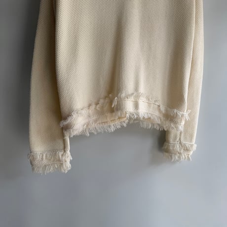 Fringe tweed-style cardigan